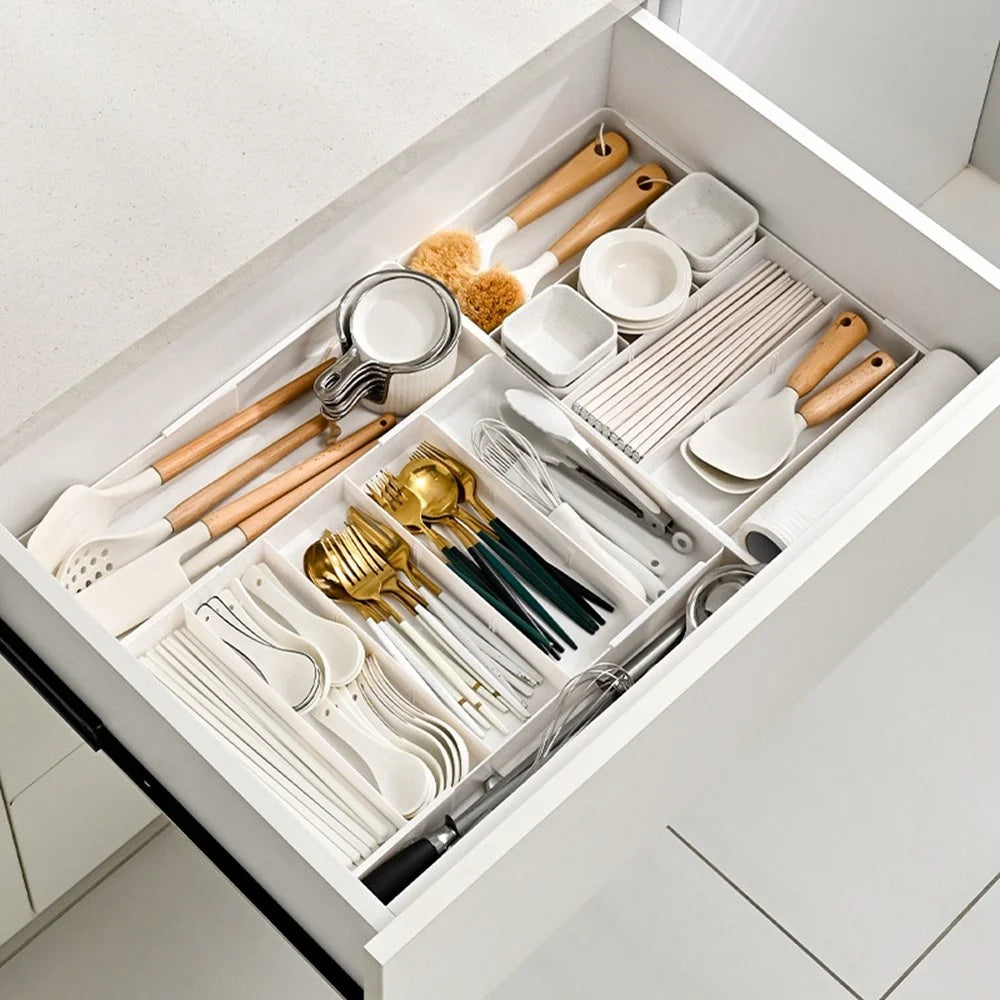 3 Grids Desktop Drawer Style Organizer Clear Plastic Storage Box for Makeup Cosmetics Kitchen - Transparent - 3