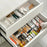 3 Grids Single Side Expandable Drawer Organizer Box Desktop Makeup Storage Divider for Cosmetics Kitchen - White - 4
