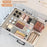 3 Grids Single Side Expandable Drawer Organizer Box Desktop Makeup Storage Divider for Cosmetics Kitchen - White - 5