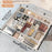 3 Grids 4-Side Expandable Drawer Organizer Adjustable Makeup Storage Box for Cosmetics Kitchen Desktop - White - 5