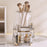 360 Degree Rotating Makeup Organizer With Lip 5 Compartments Swivel Storage Box Desktop Cosmetic Holder for Brushes Lipstick - Transparent - 3
