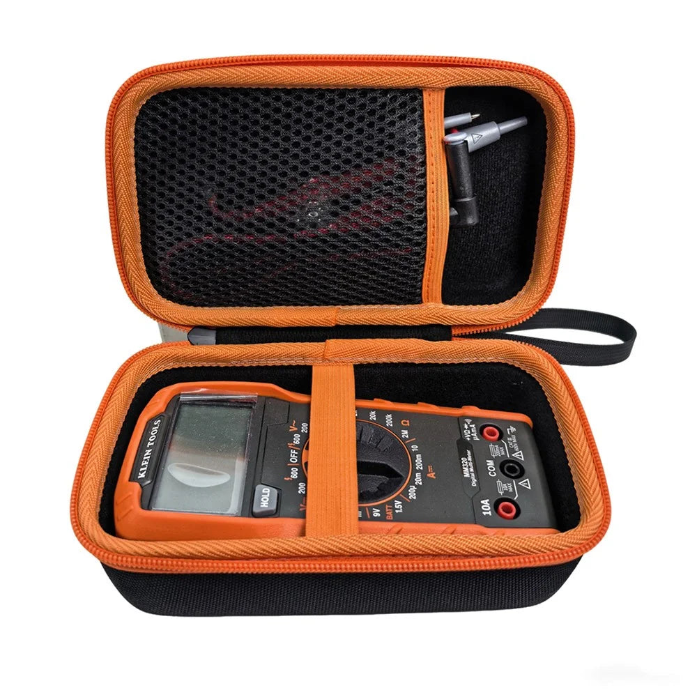Portable EVA Tool Case for Klein MM325  /  MM420  /  MM400  /  MM300  /  ET140  /  80023P  /  Fluke 117  /  115 Multimeter Storage Bag - Black  /  Orange - 5