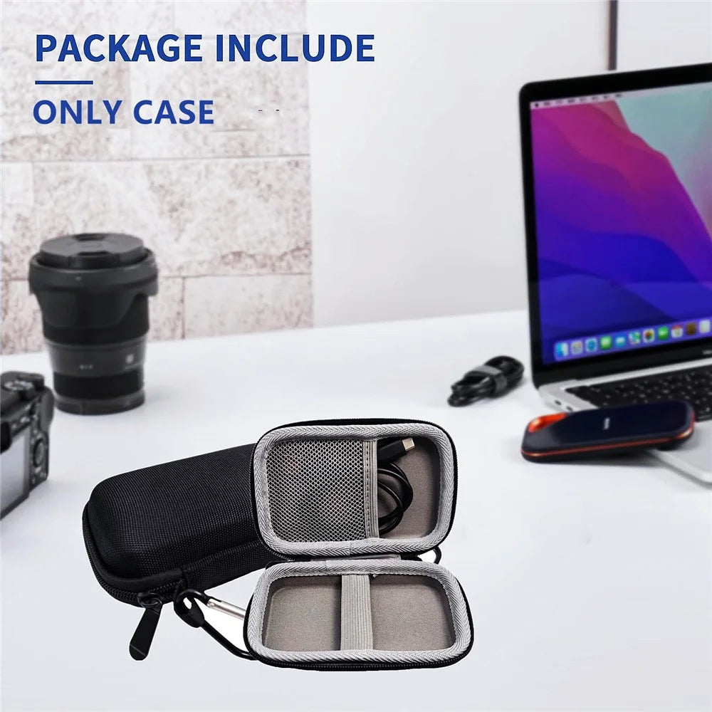 Portable Hard Drive Case for SanDisk Extreme  /  Extreme Pro Portable SSD 500GB 1TB 2TB Travel Storage Bag - Black EVA Shockproof Protective Cover with Mesh Pocket - 3