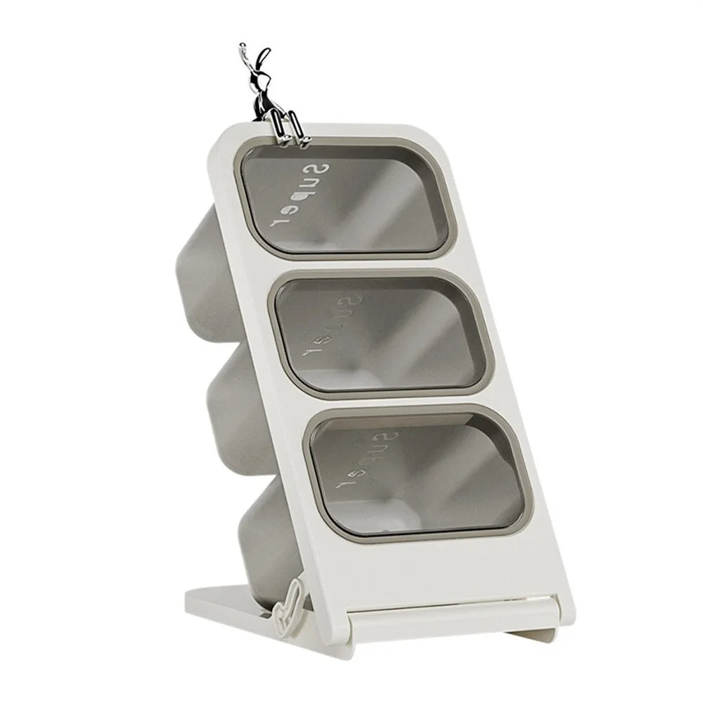 Large Size 3-Tier Folding Storage Organizer Rack with Rabbit Clip Large Opening Tea Bag Coffee Capsule Desktop Holder - 1