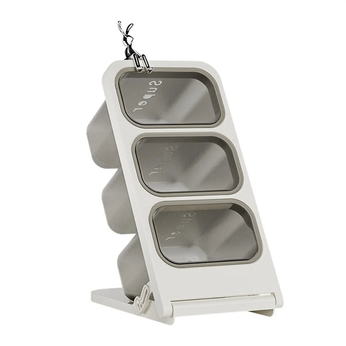 Large Size 3-Tier Folding Storage Organizer Rack with Rabbit Clip Large Opening Tea Bag Coffee Capsule Desktop Holder - 1