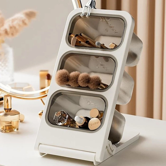 Large Size 3-Tier Folding Storage Organizer Rack with Rabbit Clip Large Opening Tea Bag Coffee Capsule Desktop Holder - 2