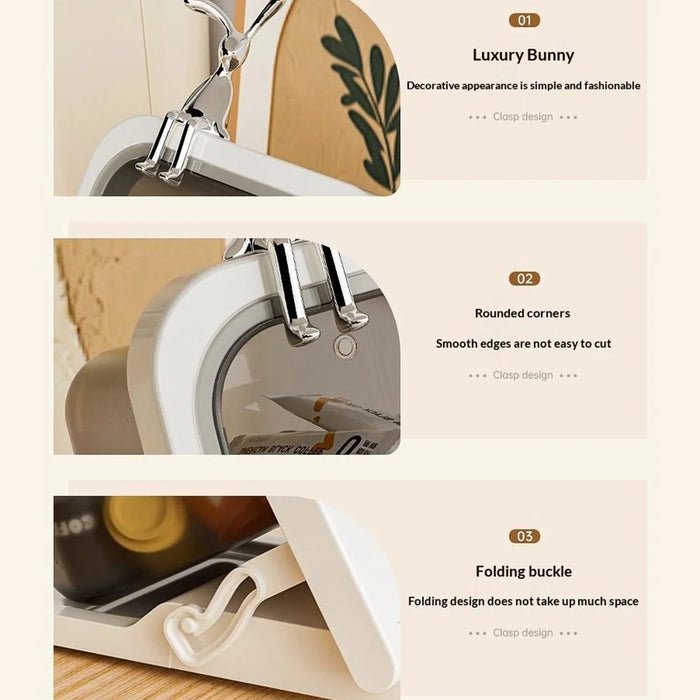 Large Size 3-Tier Folding Storage Organizer Rack with Rabbit Clip Large Opening Tea Bag Coffee Capsule Desktop Holder - 3
