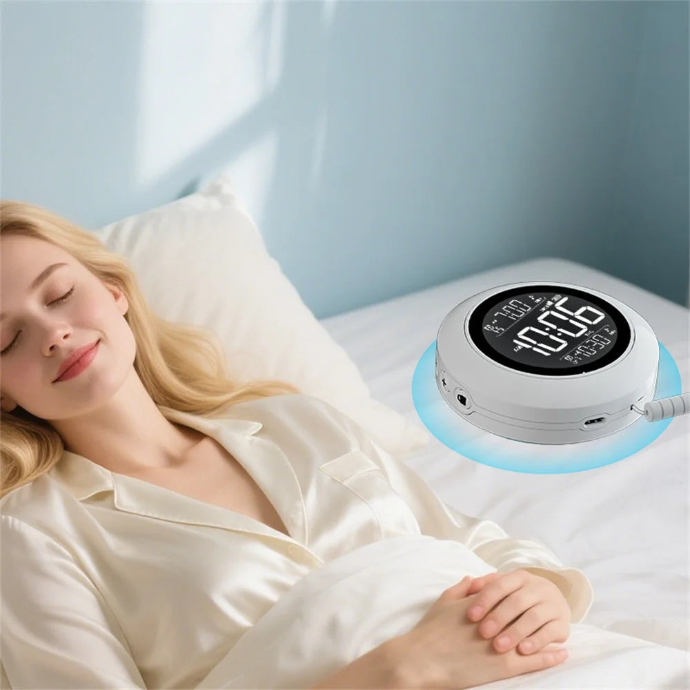 TS-BC800 Portable Vibrating Alarm Clock Music Playback Function Dual Alarm 3-Level Vibration Digital Desk Clock - White - 4