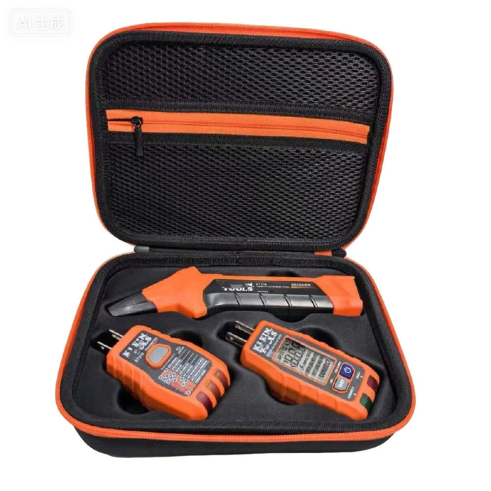 Hard Case for Klein Tools ET310  /  80016  /  80041  /  RT250 Circuit Breaker Finder Electrical Tool Storage Organizer - Black  /  Orange - 6