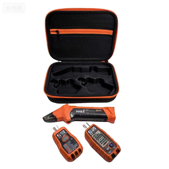 Hard Case for Klein Tools ET310  /  80016  /  80041  /  RT250 Circuit Breaker Finder Electrical Tool Storage Organizer - Black  /  Orange - 7