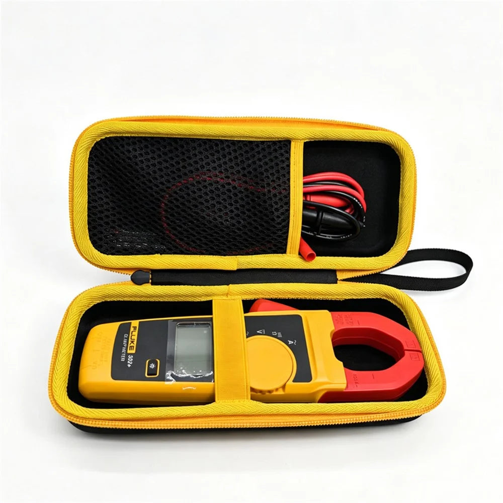 Hard Case for Fluke 323  /  324  /  325  /  302  /  303  /  305 Multimeter Portable Outdoor EVA Protective Carrying Storage Box - Black  /  Yellow - 2