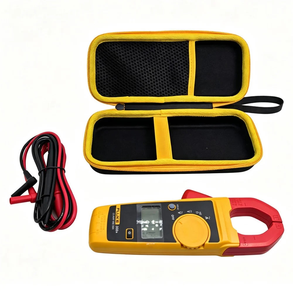 Hard Case for Fluke 323  /  324  /  325  /  302  /  303  /  305 Multimeter Portable Outdoor EVA Protective Carrying Storage Box - Black  /  Yellow - 3