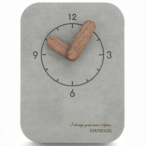 Silent Desk Wall Hanging Clock Bedroom Bedside Clock with Bracket Stand for Home Office Decoration - Grey - 1