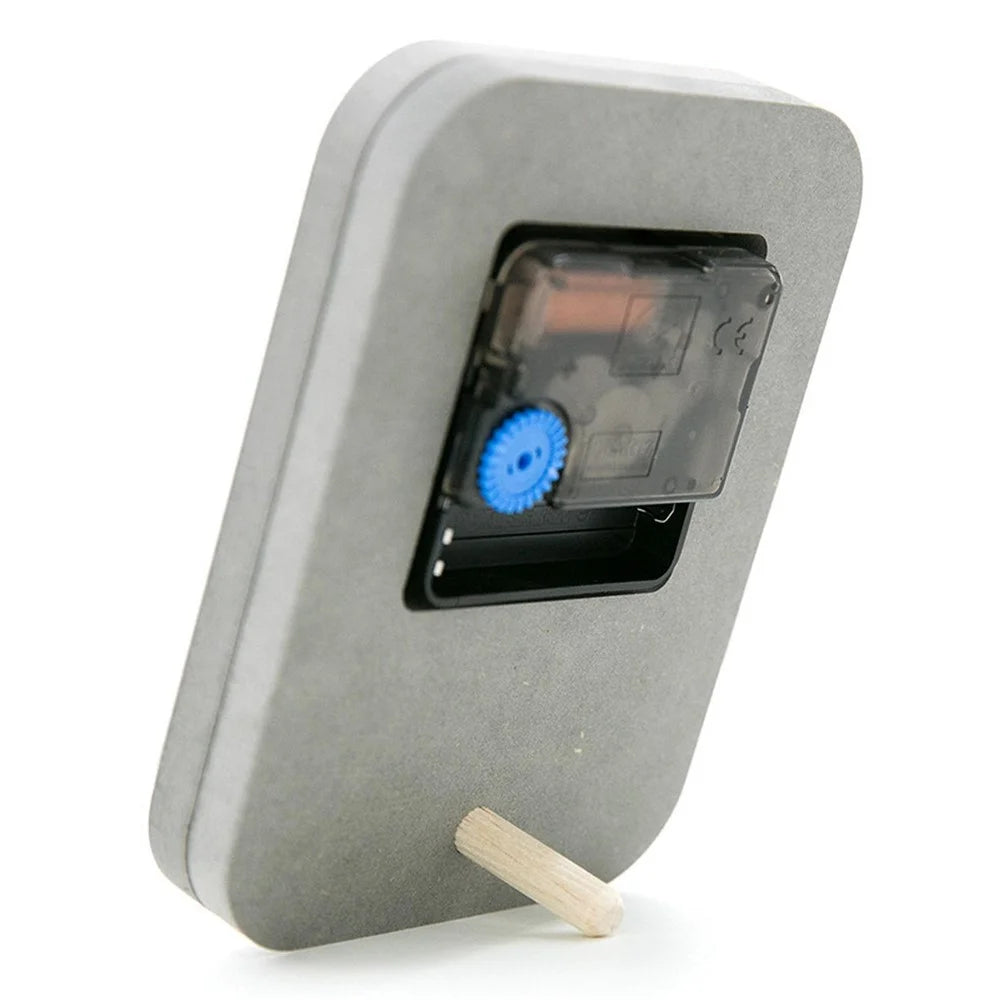 Silent Desk Wall Hanging Clock Bedroom Bedside Clock with Bracket Stand for Home Office Decoration - Grey - 2