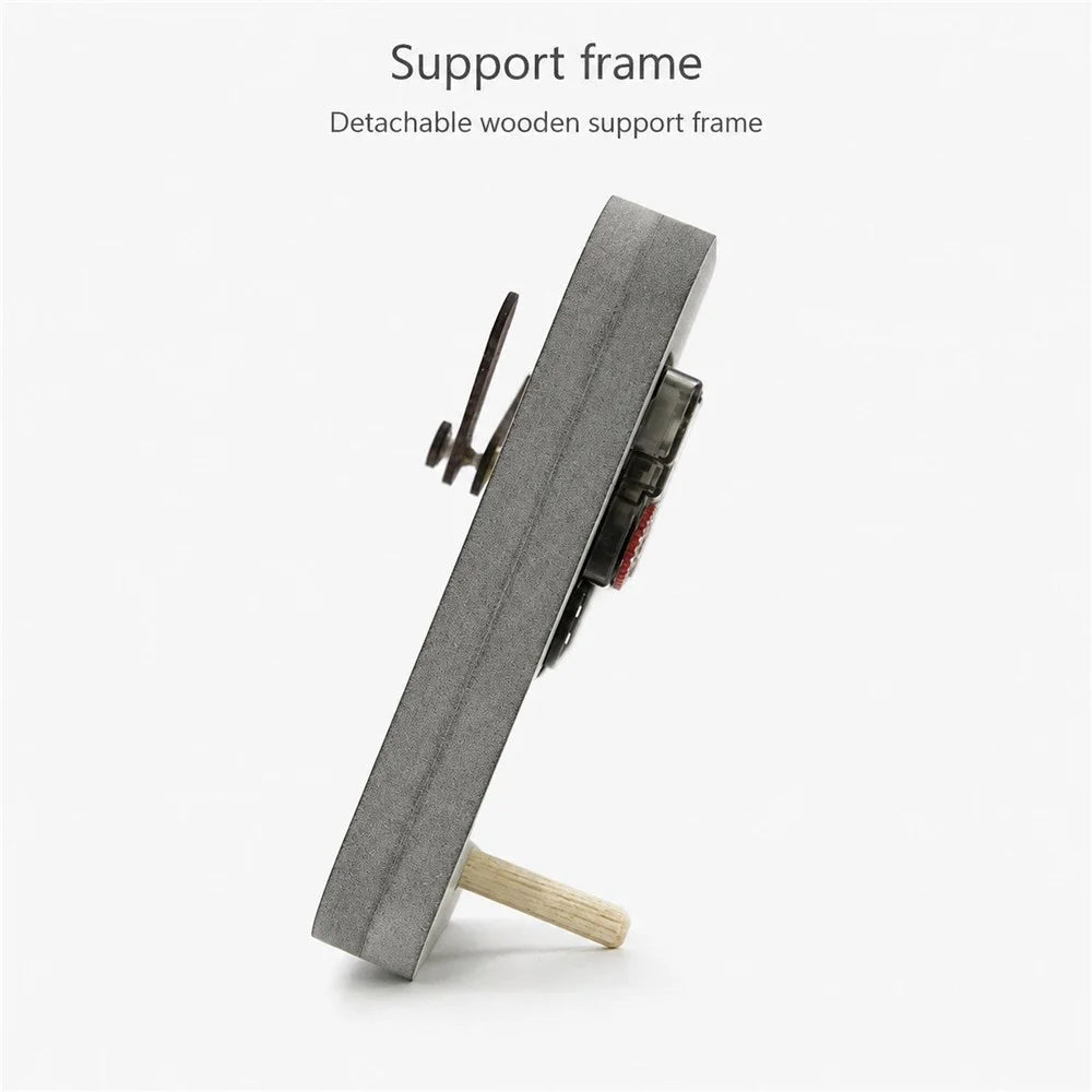 Silent Desk Wall Hanging Clock Bedroom Bedside Clock with Bracket Stand for Home Office Decoration - Grey - 4
