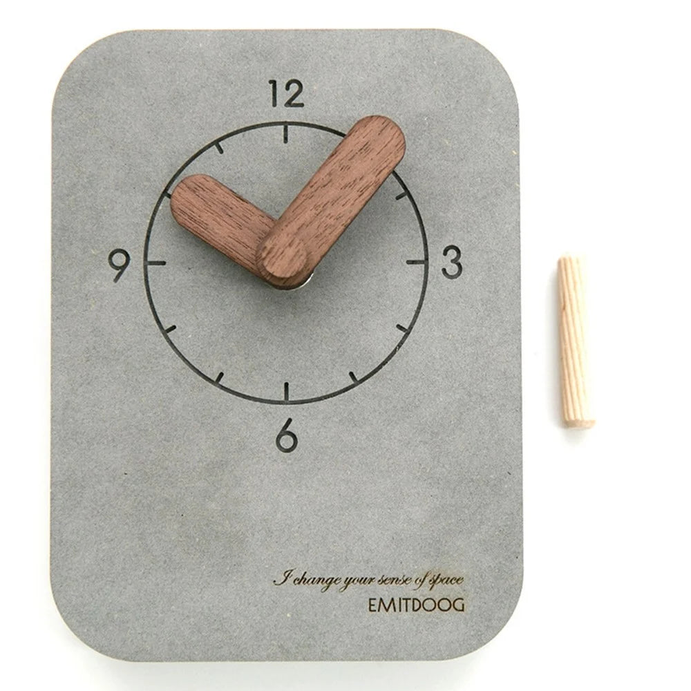 Silent Desk Wall Hanging Clock Bedroom Bedside Clock with Bracket Stand for Home Office Decoration - Grey - 5