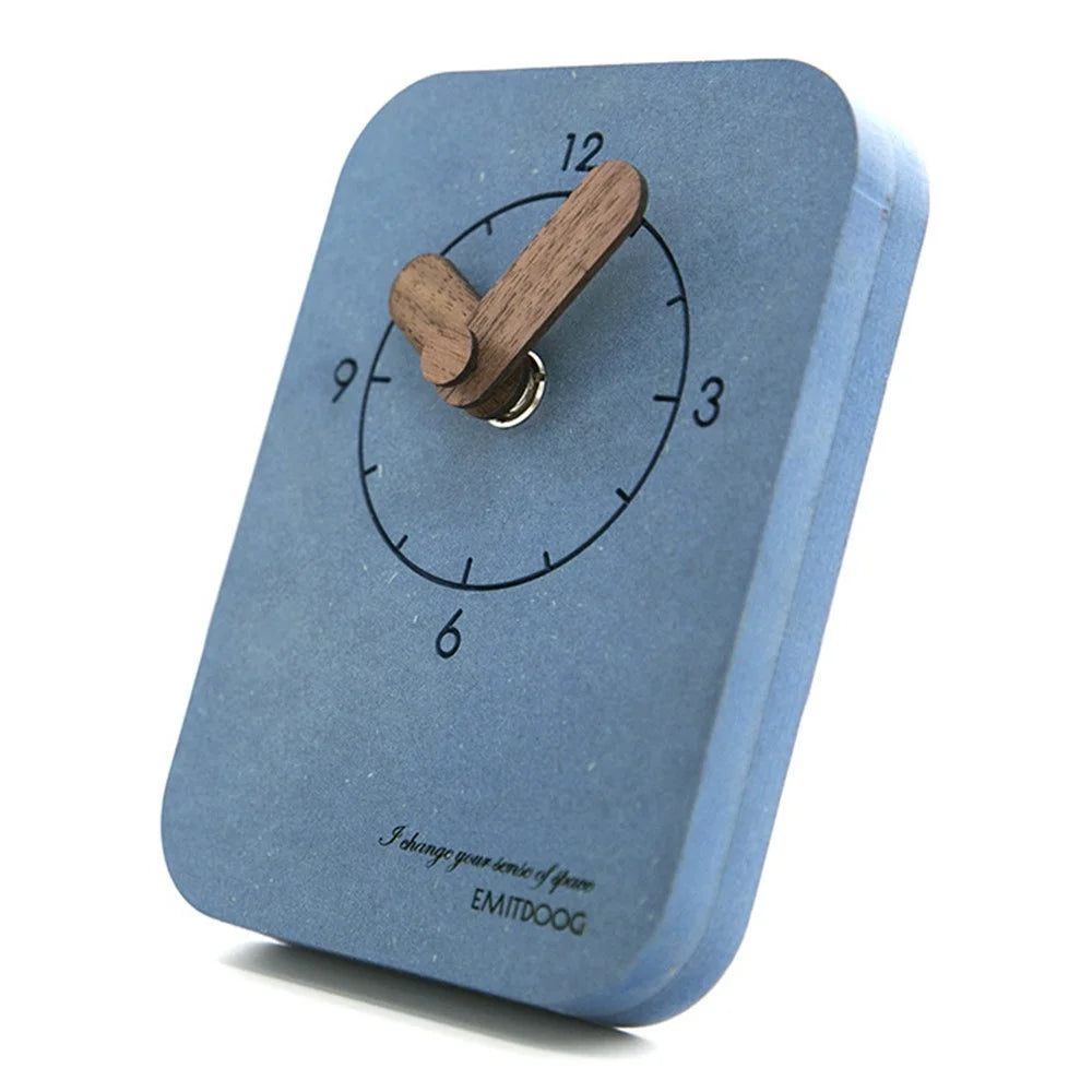Silent Desk Wall Hanging Clock Bedroom Bedside Clock with Bracket Stand for Home Office Decoration - Grey - 6