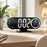 RGB Mirror LED Digital Alarm Clock Large Display Multi-Color Ambient Light Temperature Desk Clock for Bedroom Office - White Light - 1