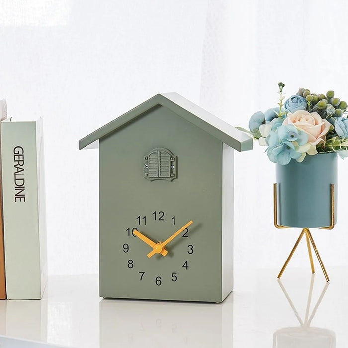 Cuckoo Clock Wall Clock Fairy Tale House Design Hourly Chime Bird Pendulum Decorative Clock for Living Room Kids Room - T62  /  Green - 6