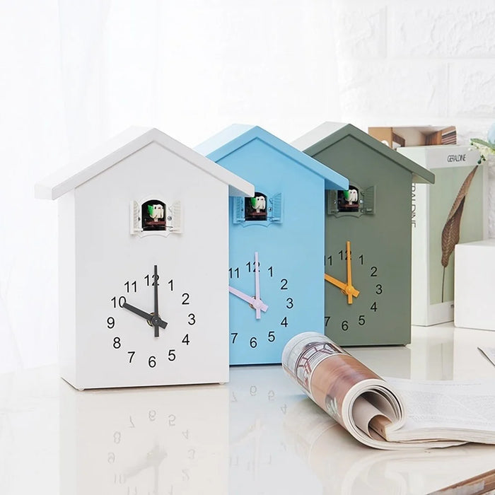 Cuckoo Clock Wall Clock Fairy Tale House Design Hourly Chime Bird Pendulum Decorative Clock for Living Room Kids Room - T62  /  Green - 7