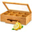 Acrylic Clear Lid Bamboo Tea Box 8 Compartments Storage Organizer with Drawer for Tea Bags - Bamboo Color - 1