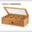 Acrylic Clear Lid Bamboo Tea Box 8 Compartments Storage Organizer with Drawer for Tea Bags - Bamboo Color - 5
