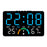GH9007 LED Digital Clock Temperature Humidity Display Large Screen Wall Mount Desktop Alarm Clock - Black Shell Blue Light - 1