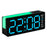 LED Digital Clock Large Display Alarm Clock with Atmosphere Light Desk Clock for Bedroom Office - 5525 Black Shell Blue Light - 1