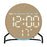 LED Digital Desk Clock Metal Stand Ambient Light Countdown Timer Temperature Bedside Alarm Clock - 2815 Round Shape  /  Yellow - 1