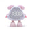 Cute Dog Alarm Clock Night Light Digital Display Rechargeable Desk Clock for Student Dorm - White Pink - 1