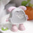 Cute Dog Alarm Clock Night Light Digital Display Rechargeable Desk Clock for Student Dorm - White Pink - 2