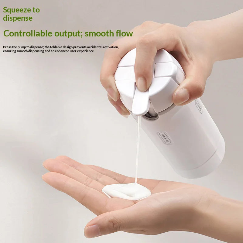4 in 1 Travel Bottle Set 30ml Foldable Press Pump Dispenser for Lotion Cosmetics (with Sticker) - Gray White - 4