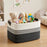 53 x 38 x 29cm Extra-Large Cotton Rope Woven Storage Basket Organizer for Laundry Toys Bedroom - Black - 2