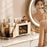 Cosmetics Organizer 360° Rotating Tray Double Drawer Desktop Storage Box - Beige - 3