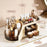 Cosmetics Organizer 360° Rotating Tray Double Drawer Desktop Storage Box - Beige - 4