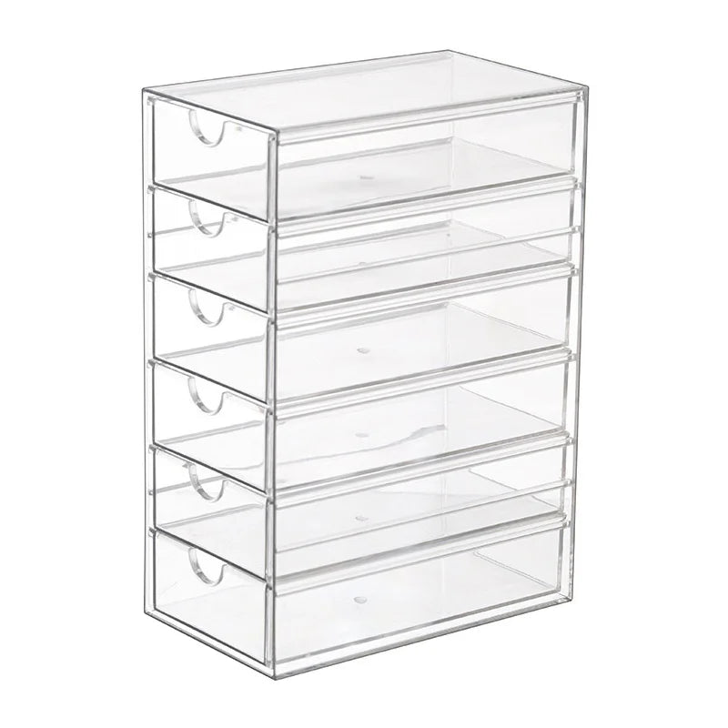 6-Layer Desktop Drawer Storage Organizer Large Capacity for Coffee Capsules Tea Bags - Clear - 1