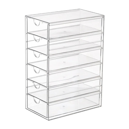 6-Layer Desktop Drawer Storage Organizer Large Capacity for Coffee Capsules Tea Bags - Clear - 1