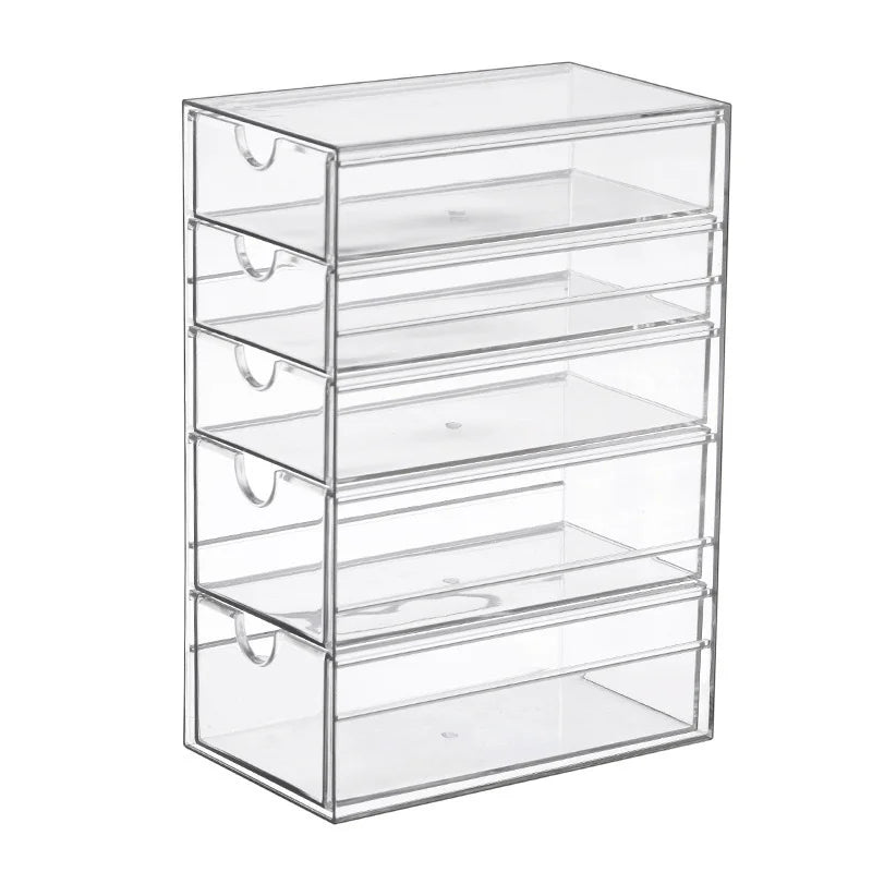 5-Layer Desktop Drawer Storage Organizer Large Capacity for Coffee Capsules Tea Bags - Clear - 1