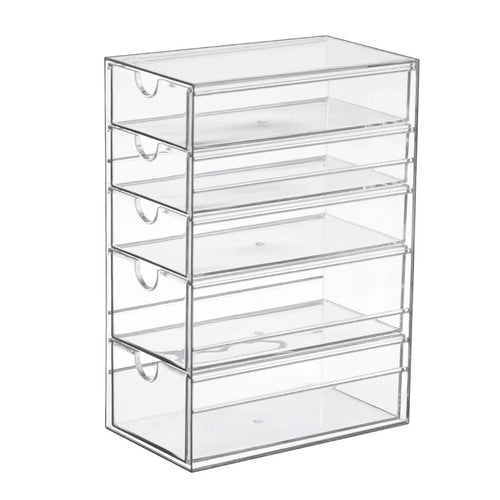 5-Layer Desktop Drawer Storage Organizer Large Capacity for Coffee Capsules Tea Bags - Clear - 1