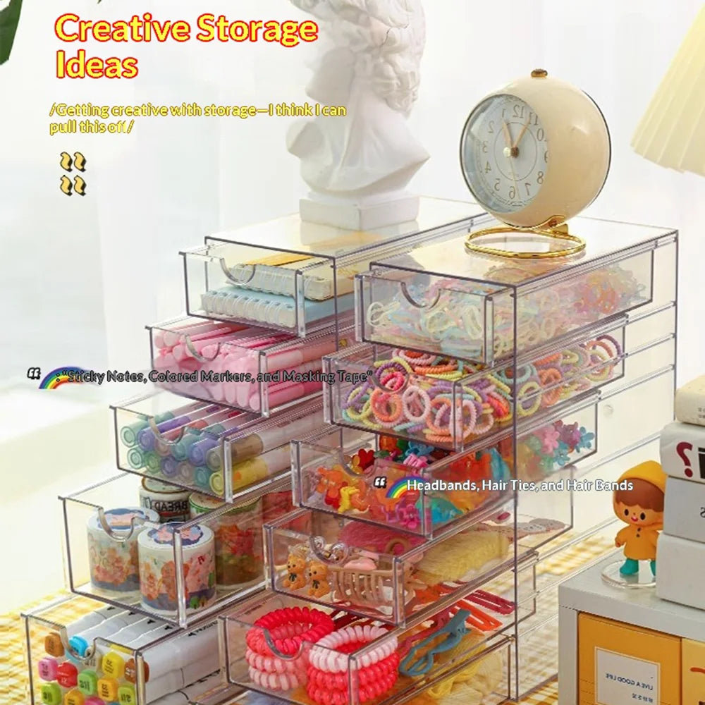 5-Layer Desktop Drawer Storage Organizer Large Capacity for Coffee Capsules Tea Bags - Clear - 7