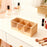 3-Compartment Bamboo Coffee Tea Bag Storage Box Flip Lid Organizer for Kitchen Desk - 2