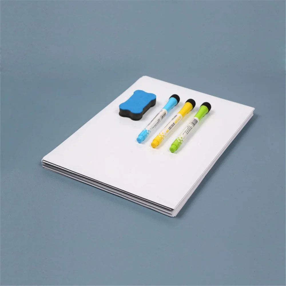 Rewritable Message Board Magnetic Dry Erase Whiteboard with 2 Pens and 1 Eraser - Rounded Corner - 3