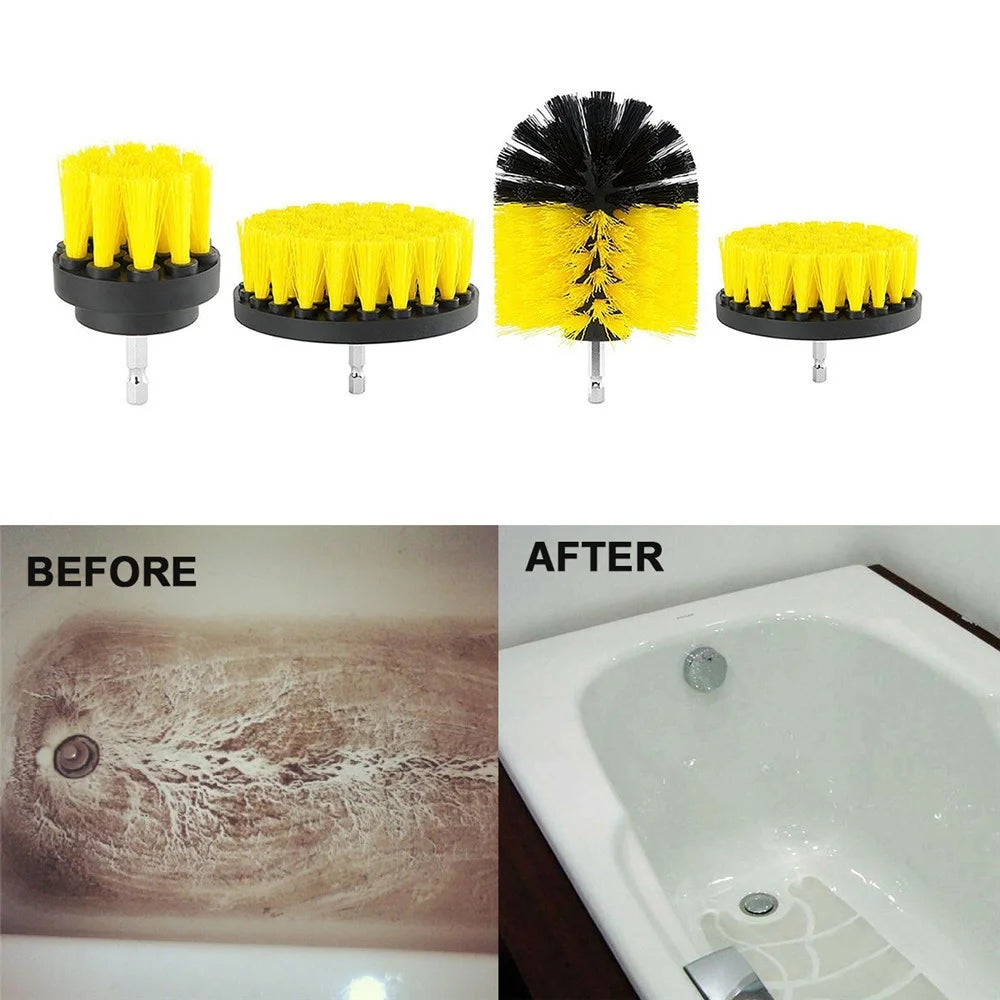 22Pcs 192922 Electric Drill Brush Set Scrub Pads and Sponge Bathroom Surfaces Tub Tile Power Scrubber Cleaning Kit - 6