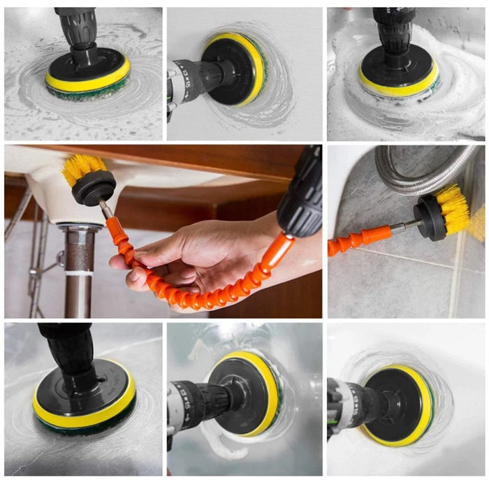 24pcs Electric Drill Cleaning Brushes Set for Bathtub Grout Bathroom Floor Tile Power Scrubber Cleaning Kit - 2