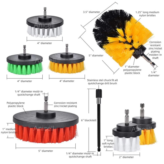 24pcs Electric Drill Cleaning Brushes Set for Bathtub Grout Bathroom Floor Tile Power Scrubber Cleaning Kit - 6