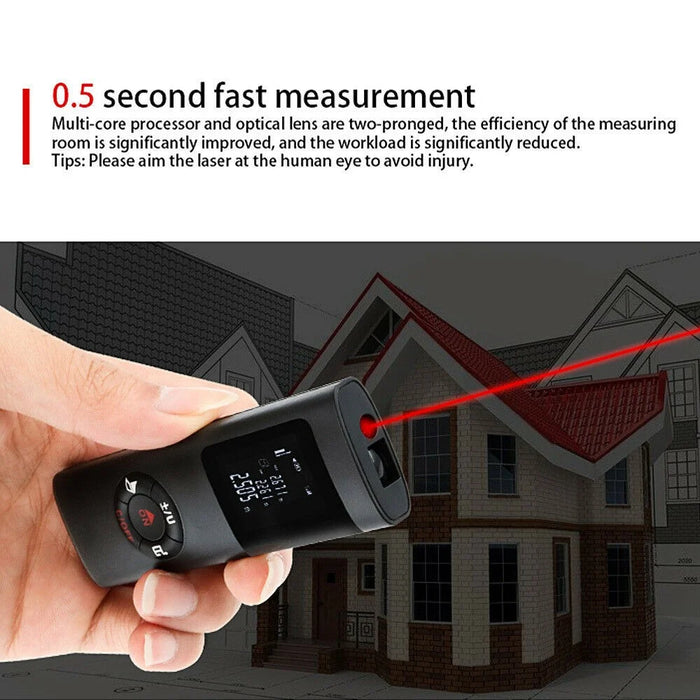 40m Multifunctional LCD Digital Laser Meter Mini Smart Rangefinder Portable Distance Measuring Tool Support USB Charging - Black - 4