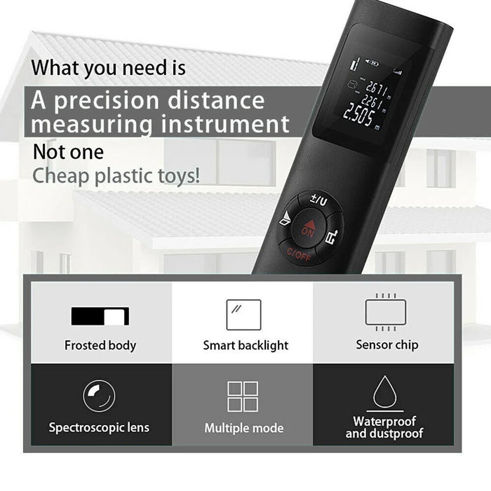 40m Multifunctional LCD Digital Laser Meter Mini Smart Rangefinder Portable Distance Measuring Tool Support USB Charging - Black - 6
