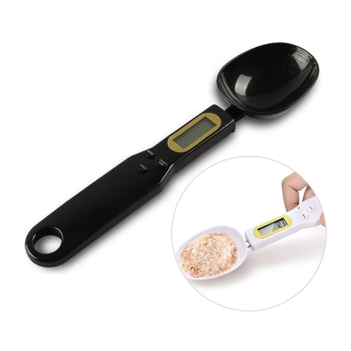 NS-S3 Portable Kitchen Measuring Spoon Food Scale Multi-Function Electronic Digital Spoon Scale with LCD Display (No Battery, Without FDA, BPA-free) - Black - 1