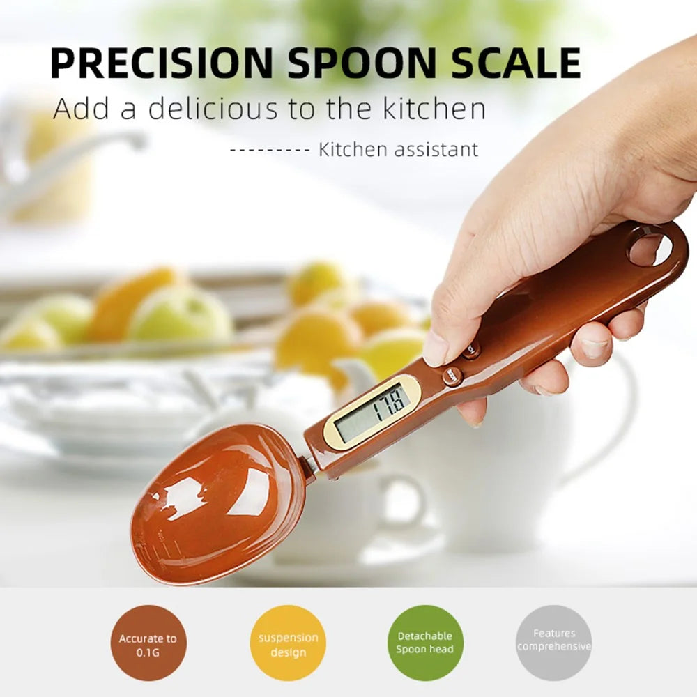 NS-S3 Portable Kitchen Measuring Spoon Food Scale Multi-Function Electronic Digital Spoon Scale with LCD Display (No Battery, Without FDA, BPA-free) - Black - 3