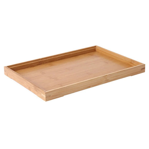 28*21*2.5cm Raised Edge Design Bamboo Food Serving Tray Decorative Trays for Living Room/Restaurants - 1